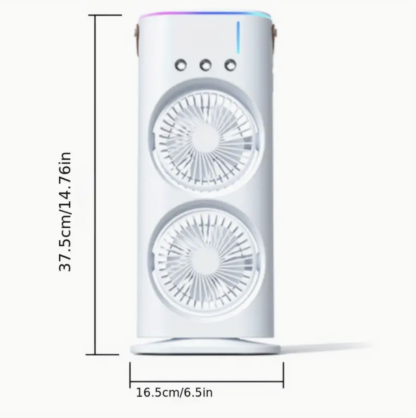 Ventilatore Portatile Doppio con Nebbia Rinfrescante: il Tuo Rifugio dal Caldo Estivo - immagine 3
