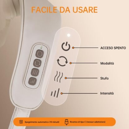 Massaggiatore per Collo e Spalle con Calore - Sollievo Profondo per Tutto il Corpo - immagine 9